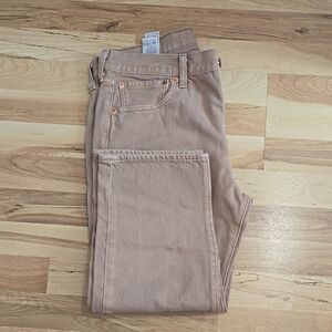 Levi’s 501 Khaki Sand Minimalist Straight Leg Jeans M W33 L30 Neutral Workwear
